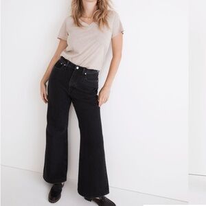 NWT New Madewell Baggy Flare Black Jeans 29 8 Lunar Wash High-Rise Wide